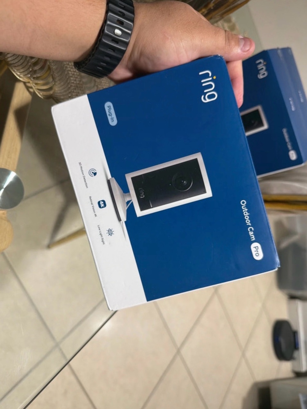 Ring Outdoor Cam Pro - Blue and White Packaging